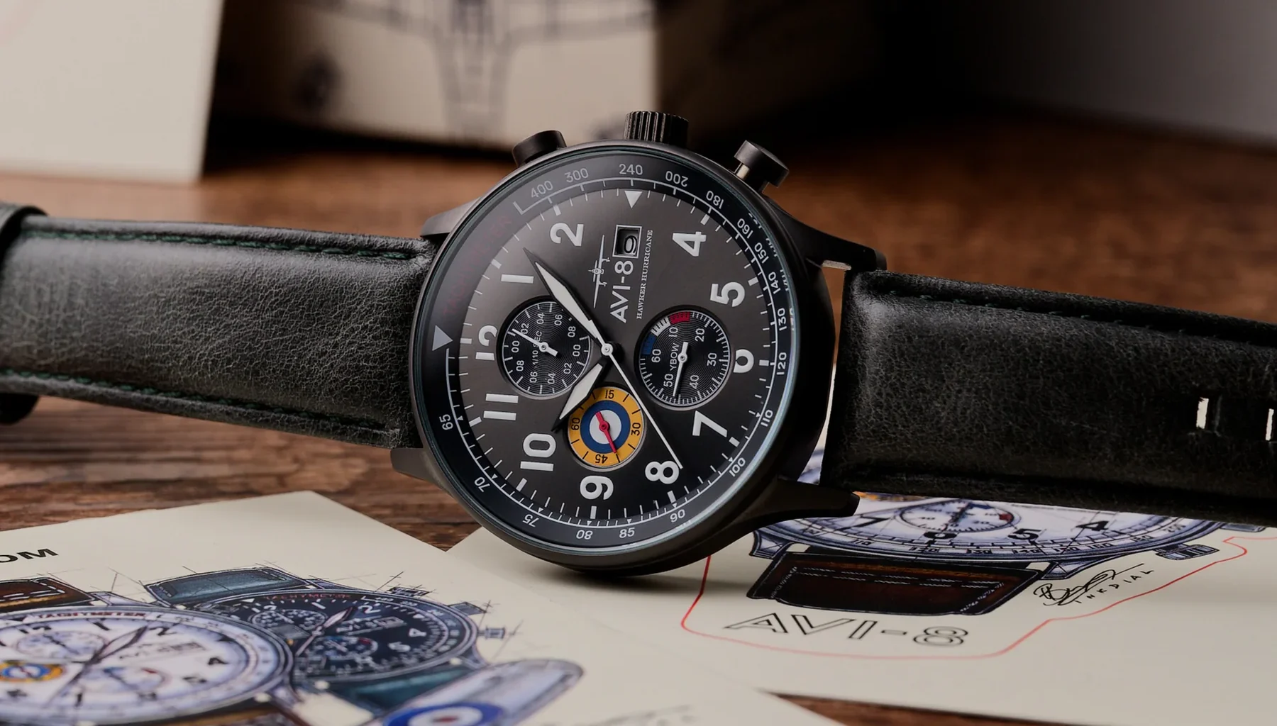 AVI-8 Hawker Hurricane Classic Chronograph Military Green
